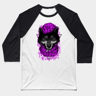 Bad Wolf Cartoon Purple Baseball T-Shirt
